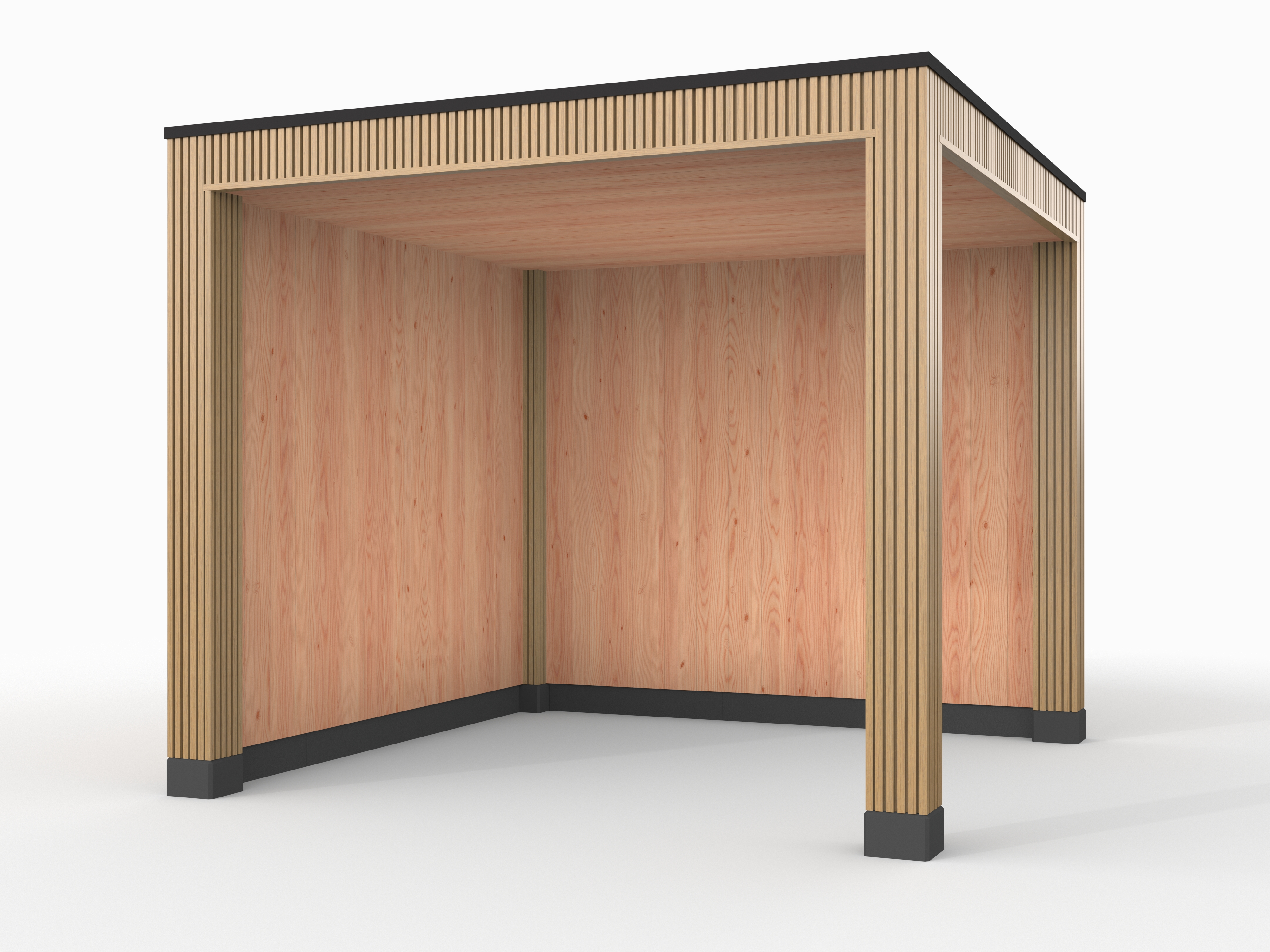 Douglas overkapping, 300 x 300, met achterwand en zijwand, Westwood Rhombus Red Cedar - Afbeelding 1